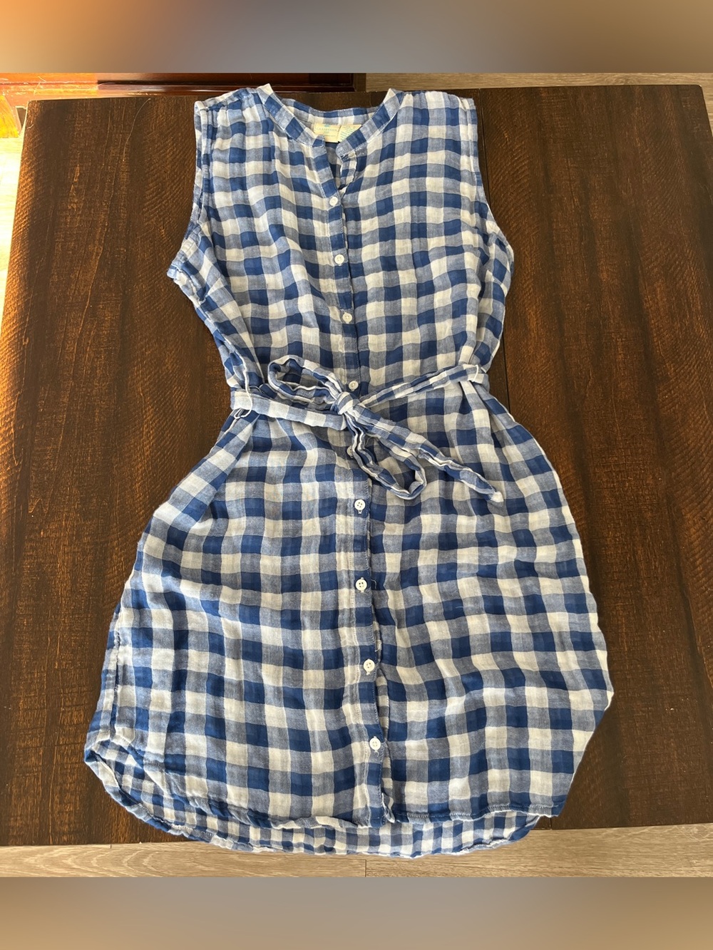 Cottagecore Blue and White Plaid Dress